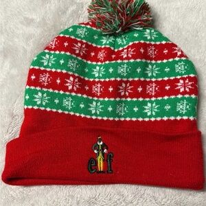 ELF Festive Red and Green Knit Beanie